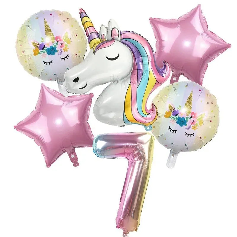 Ballong paket med unicorn och siffra