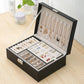 multi-tiered leather jewelry box