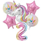 Ballong paket med unicorn och siffra