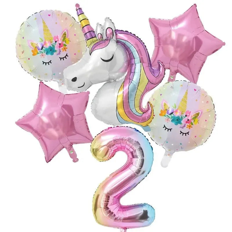 Ballong paket med unicorn och siffra