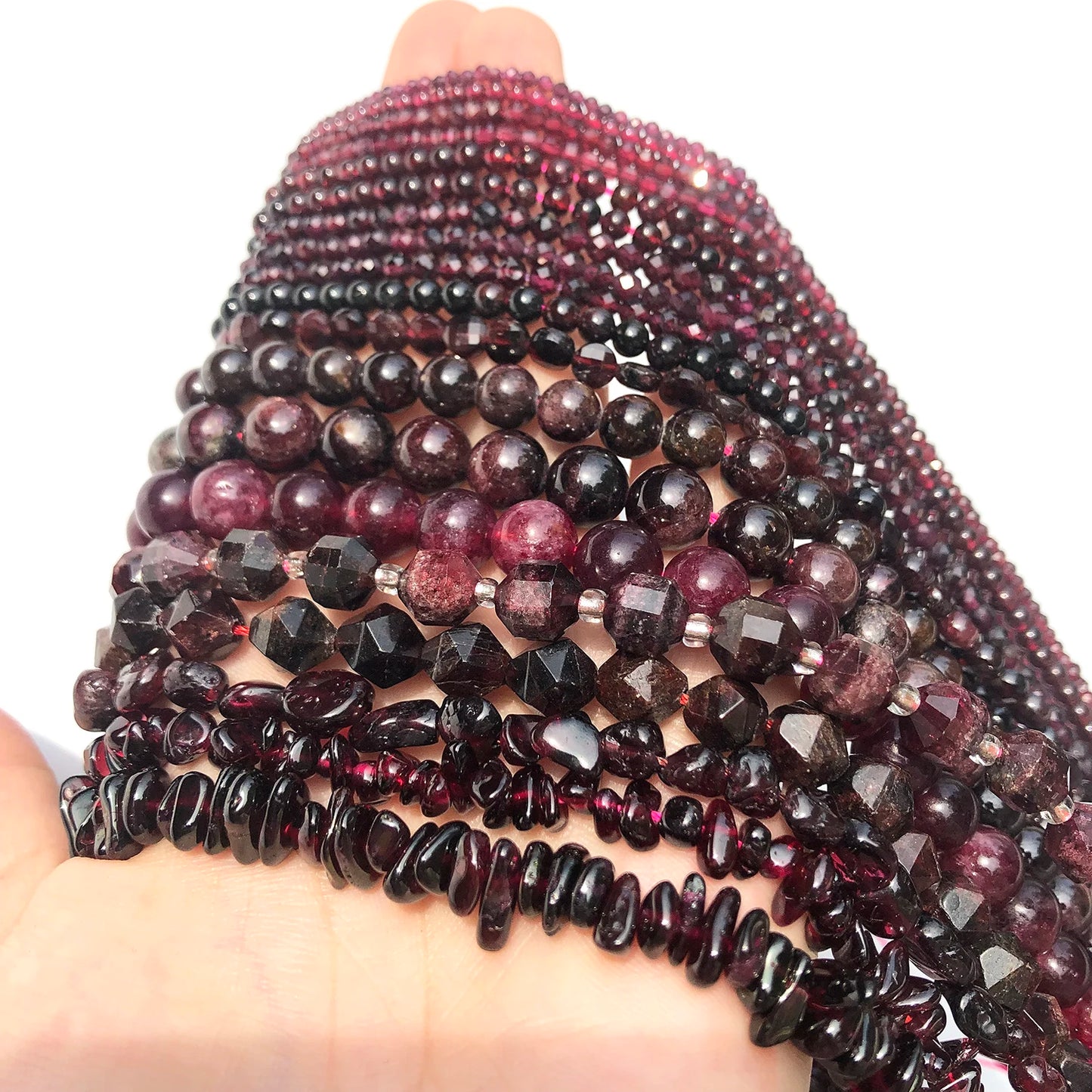 Naturel Garnet ädelsten pärlor