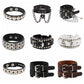 Goth punk leather bracelet with rivets buckle in different colors