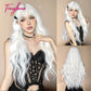 Wig with long hair bangs and big curls