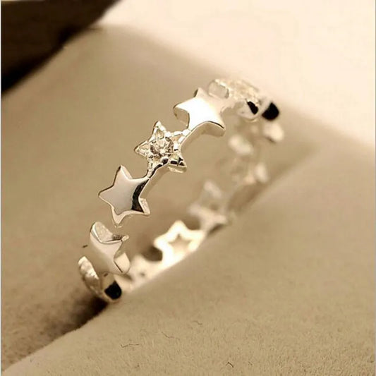 Ring med stjärnor 925 sterling silver
