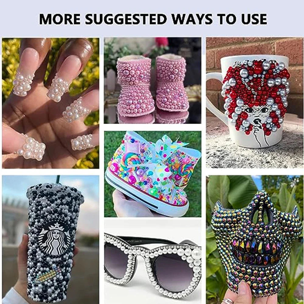 Mixed sizes and colors with Flatback beads