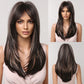 Wig with straight medium-length hair