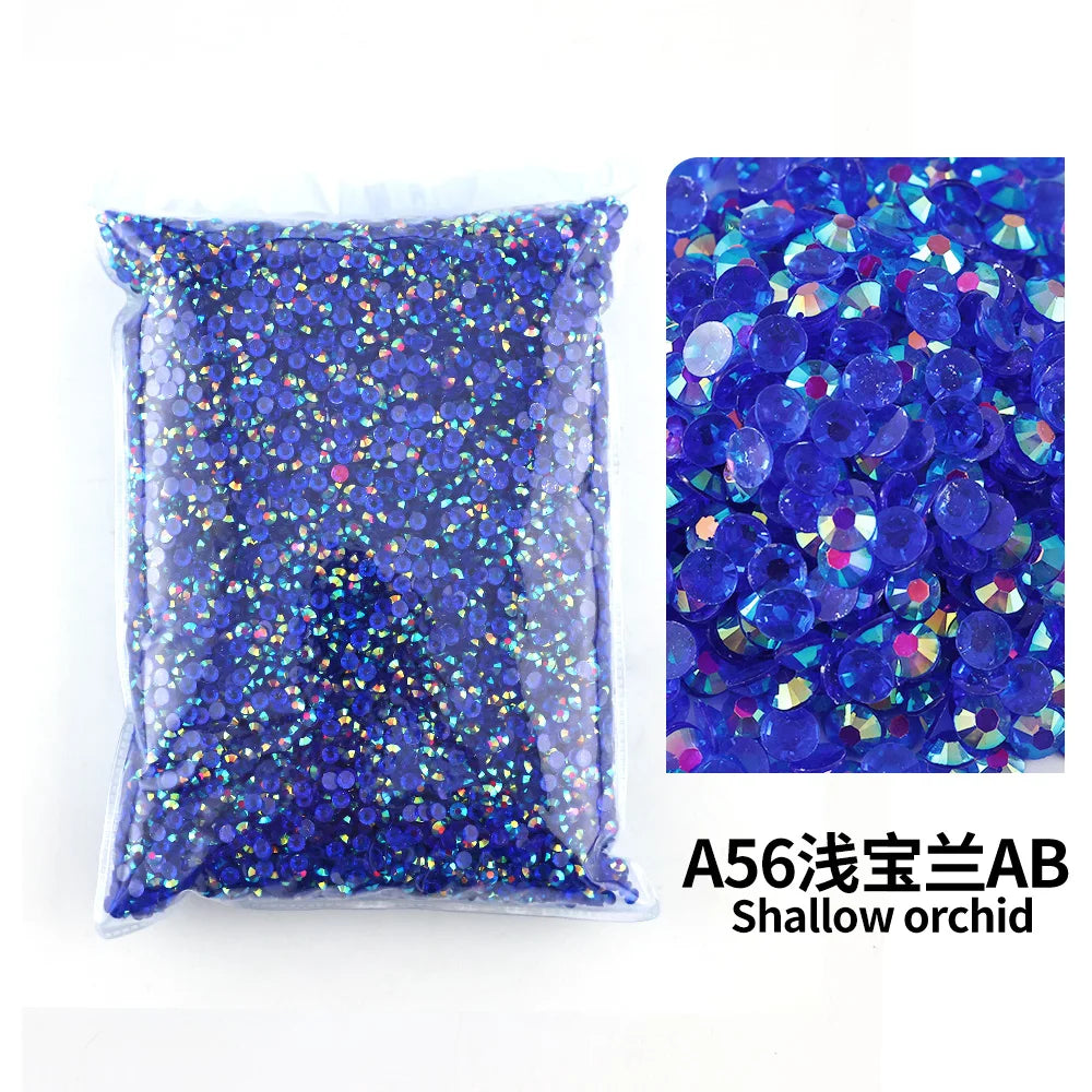 Strass stenar Resin olika blåa färger