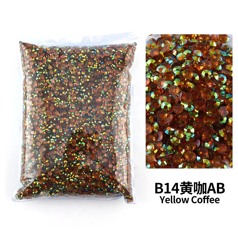 Strass stenar Resin olika  Gula/Orange/ Bruna nyanser