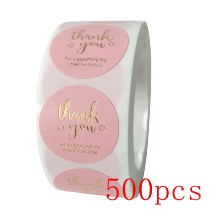 round stickers with text