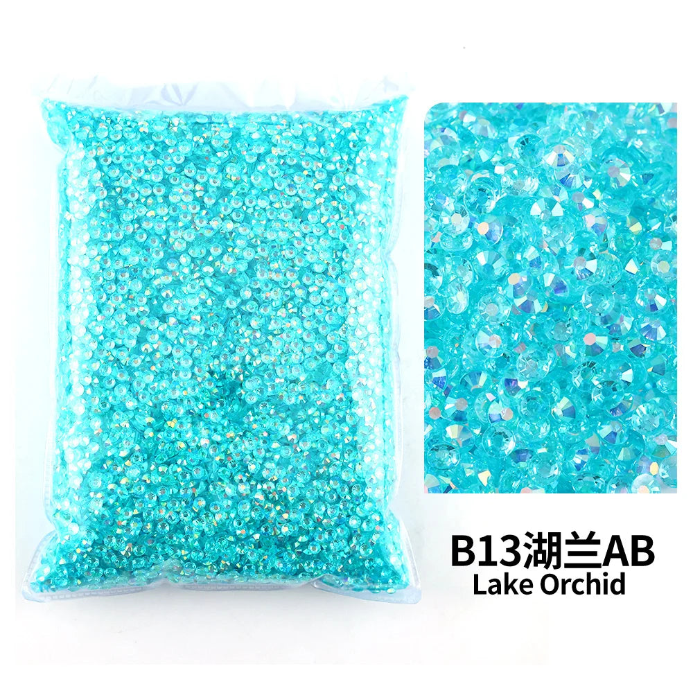 Strass stenar Resin olika blåa färger