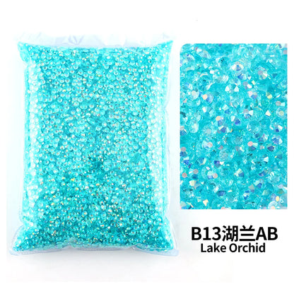 Strass stenar Resin olika blåa färger