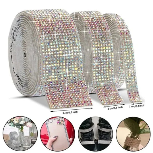 rhinestone tape Silver Multicolor