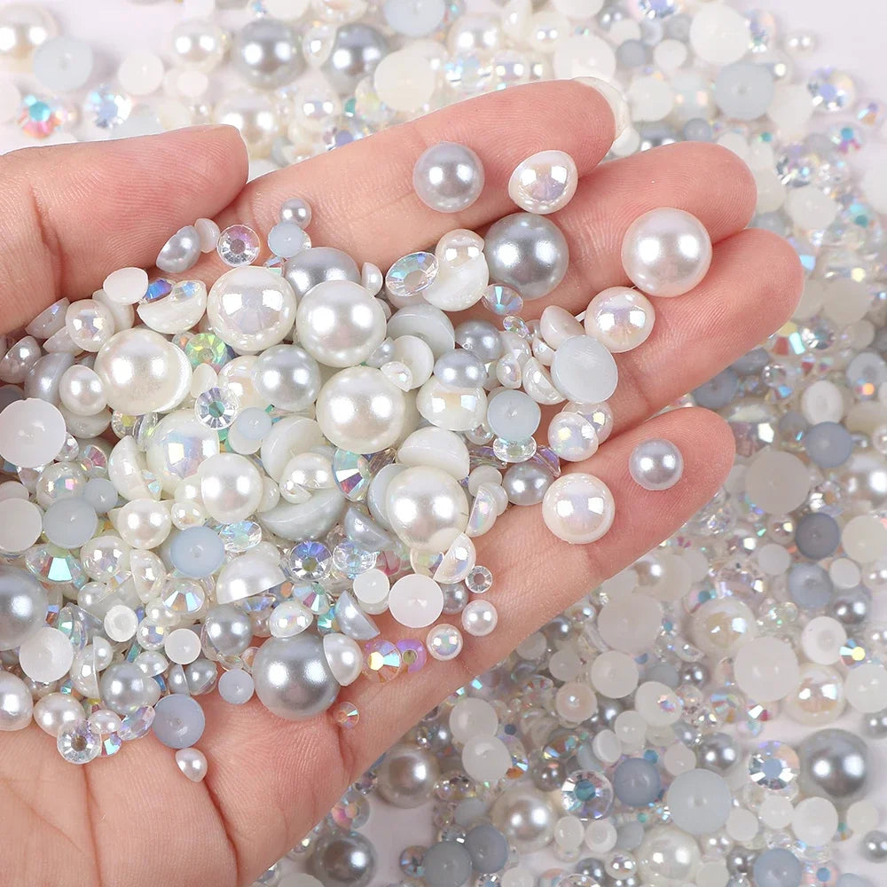 Mixed sizes and colors with Flatback beads