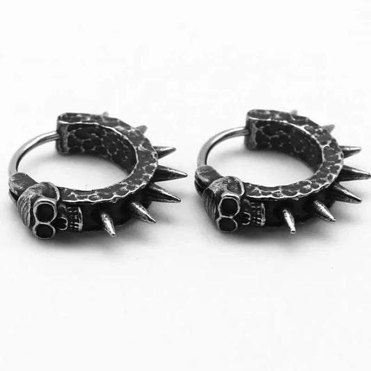 Gothic svart döskalle örhängen