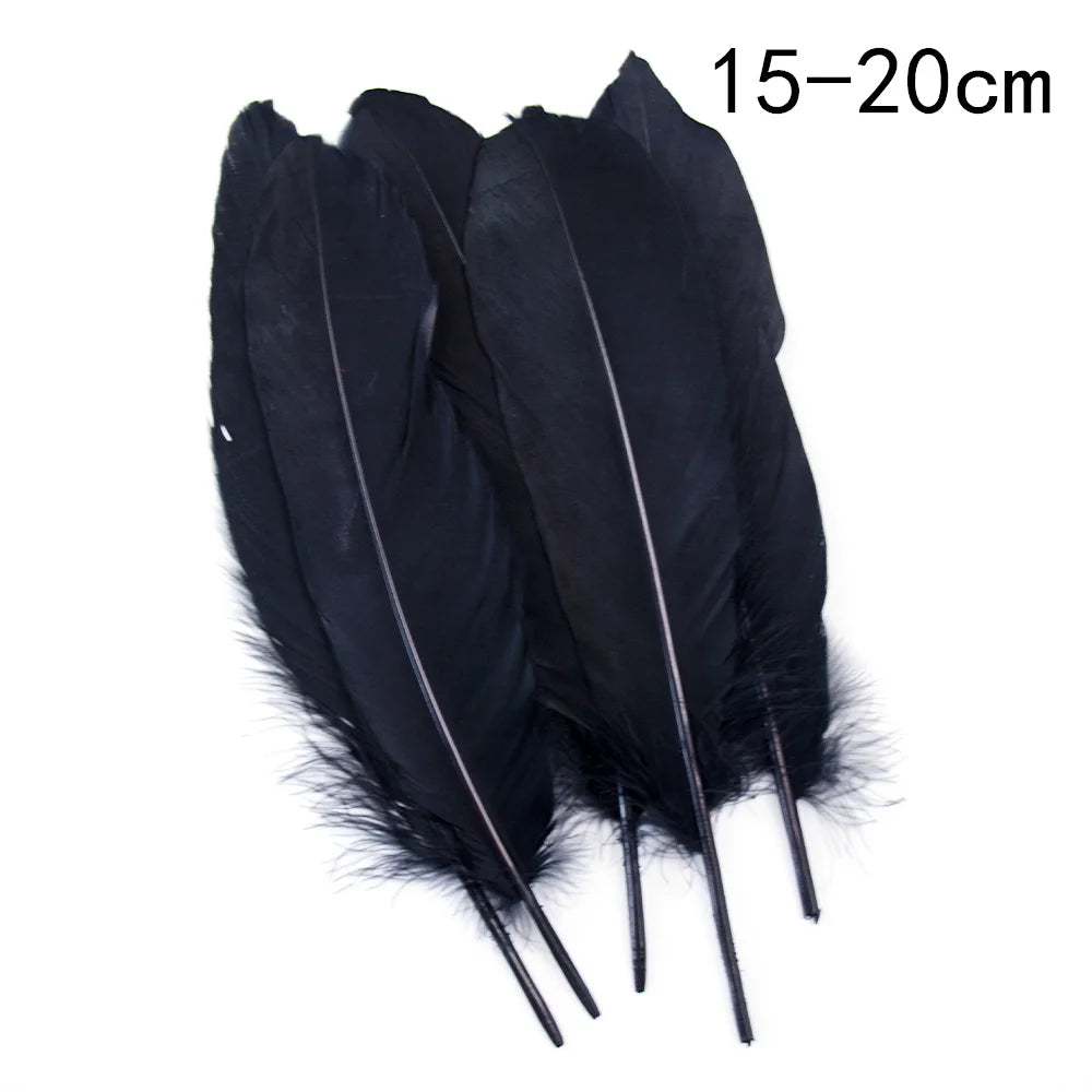 Goose feathers black with gold pattern