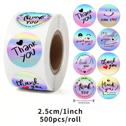 Klistermärken metallic "Thank you"