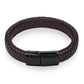 Armband vit flätad läder