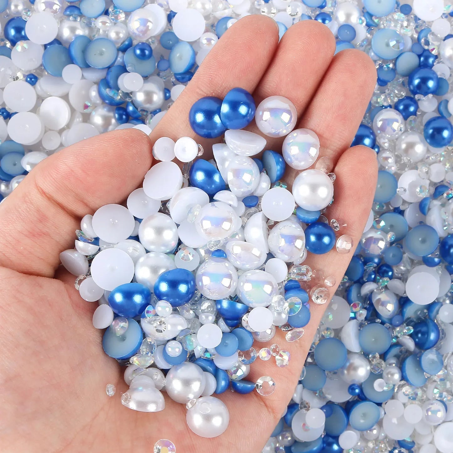 Mixed sizes and colors with Flatback beads