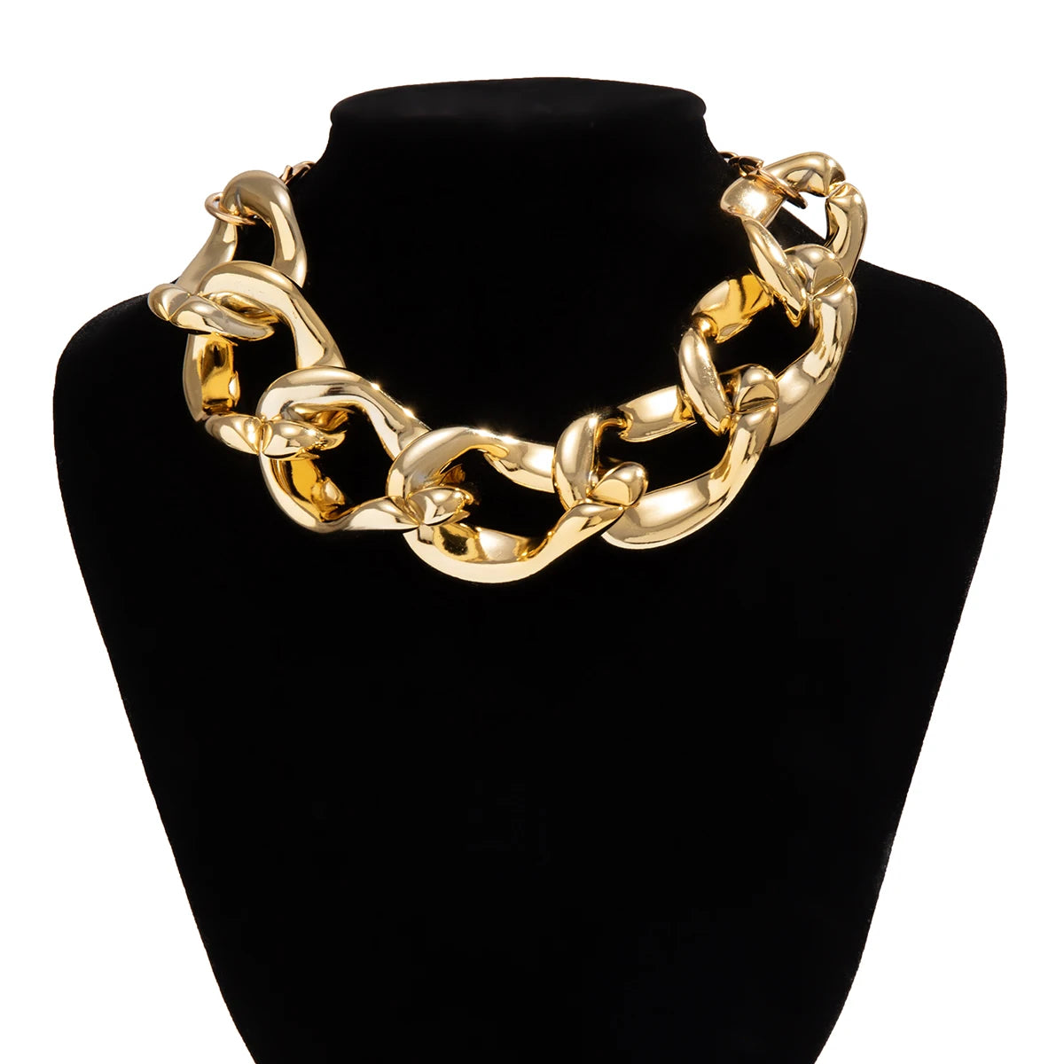 Large wide light gold acrylic chain