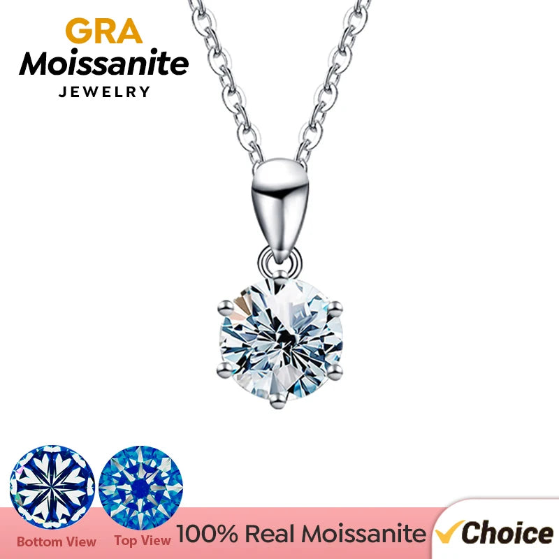Halsband med berlock Diamant Moissanite