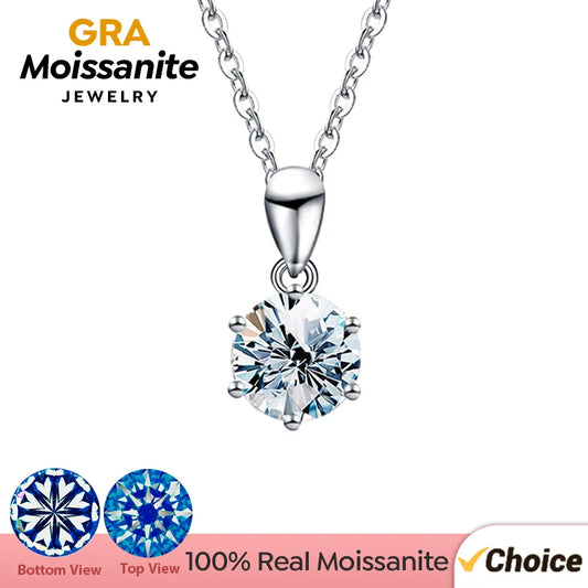 Halsband med berlock Diamant Moissanite