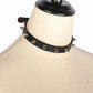 Tight leather necklace with studs