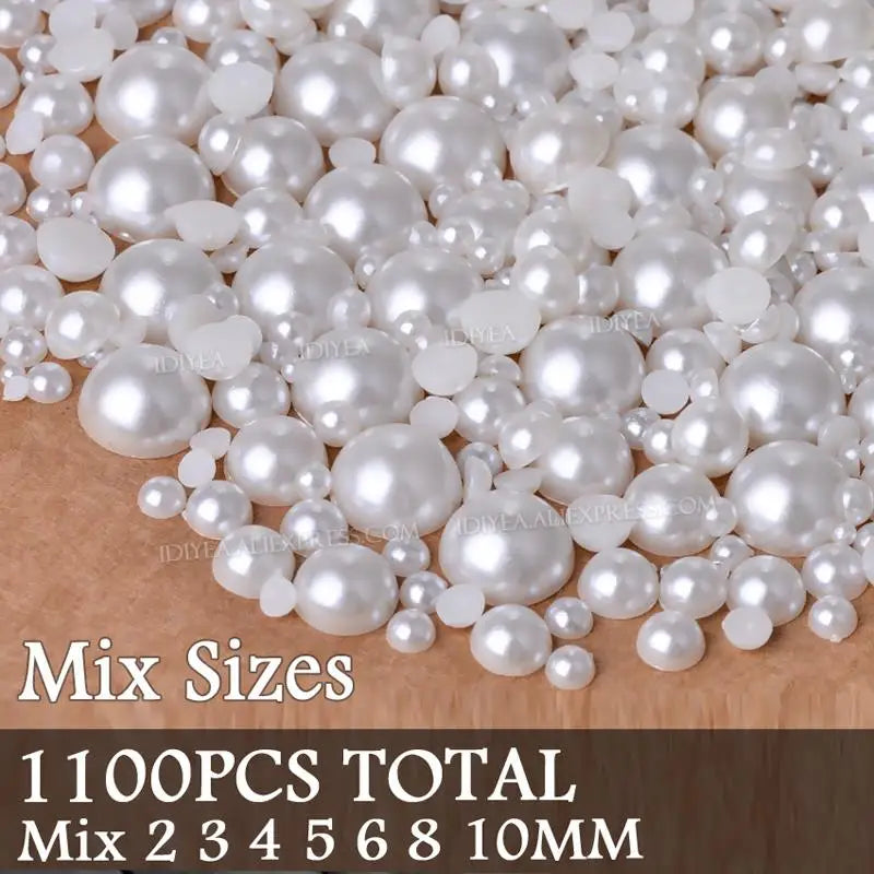 Halvrunda pearls vita/ivory 2-25mm