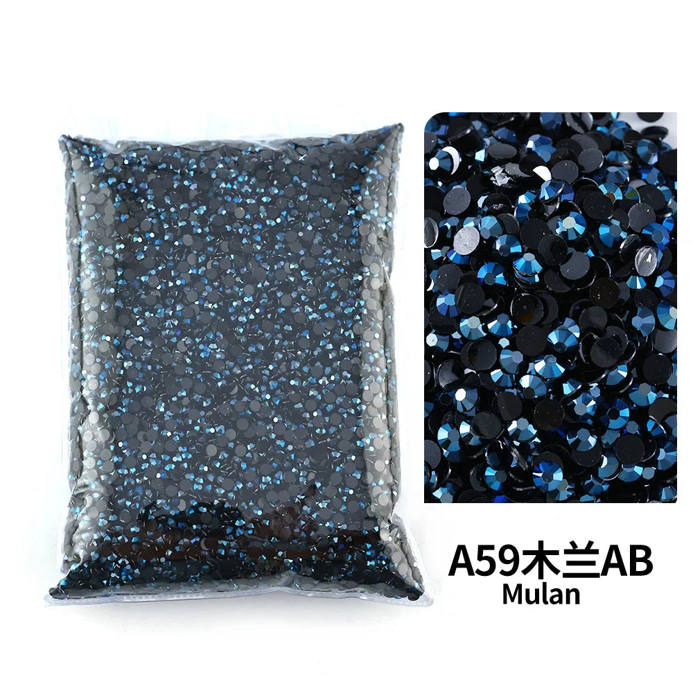 Strass stenar Resin olika blåa färger