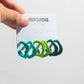 3 pairs set of colorful twisted c-shape earrings