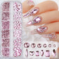 Box with rhinestones of different shapes