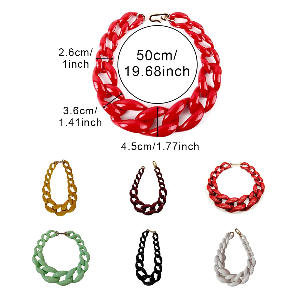 Fashion halsband grov bred akryl kedja