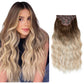 Wavy hair extensions with clips
