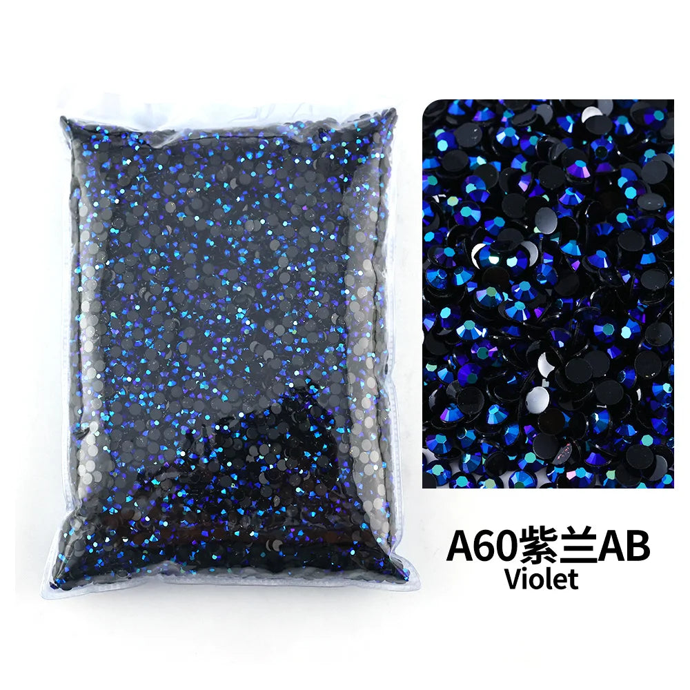 Strass stenar Resin olika blåa färger