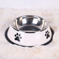 Stainless steel dog food bowls with paws