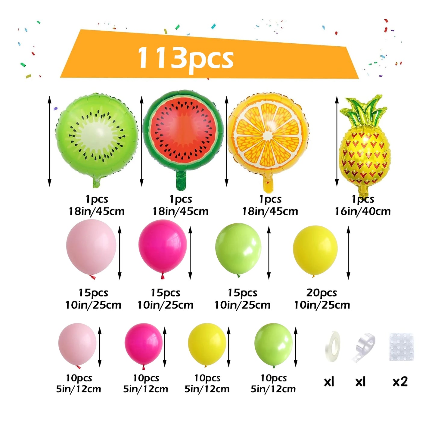 Ballong paket med frukt tema