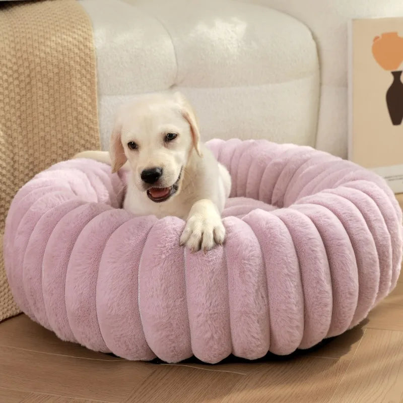 Rund mjuk hund säng