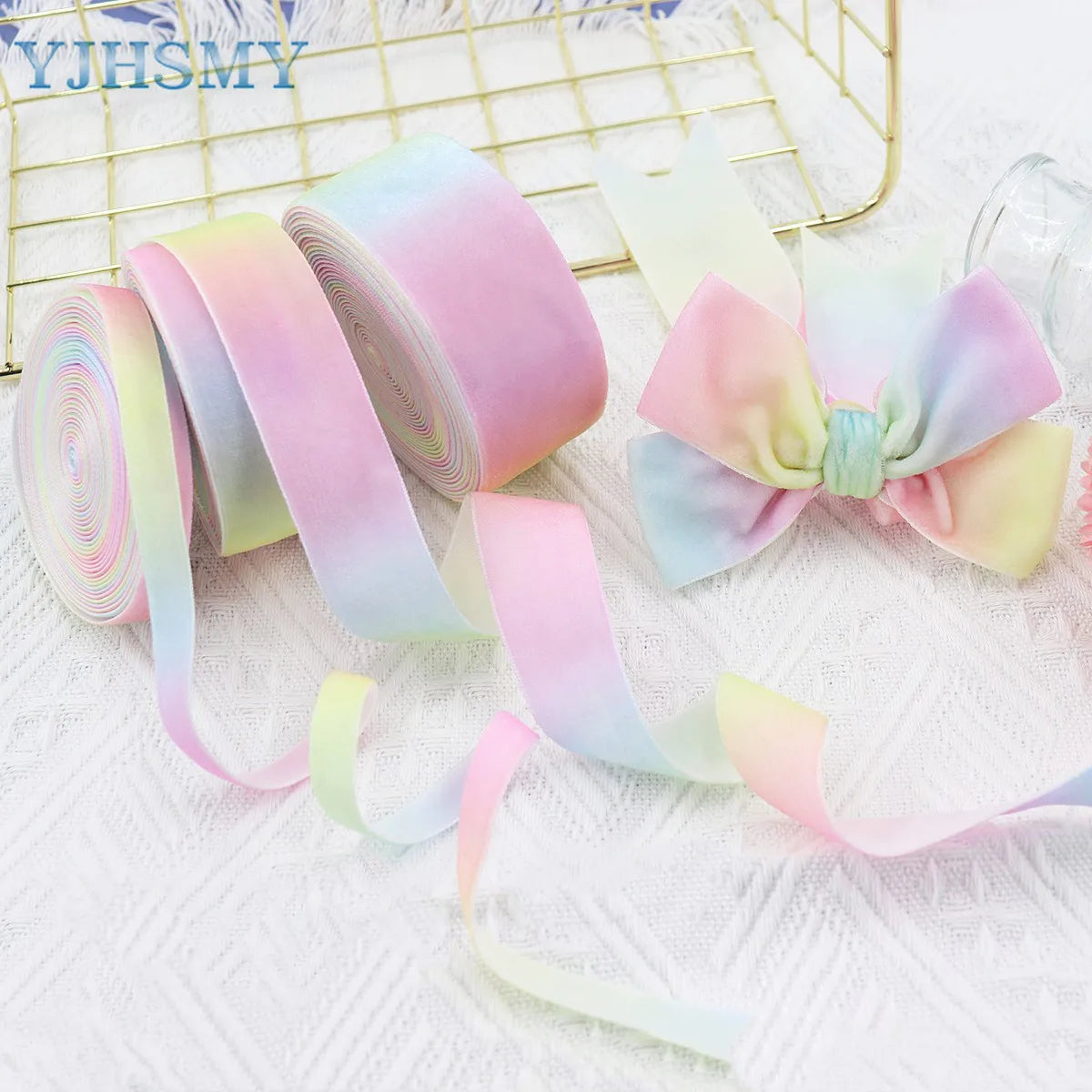 Ribbon grosgrain rainbow colors.
