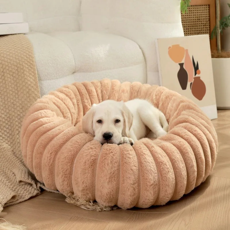Rund mjuk hund säng