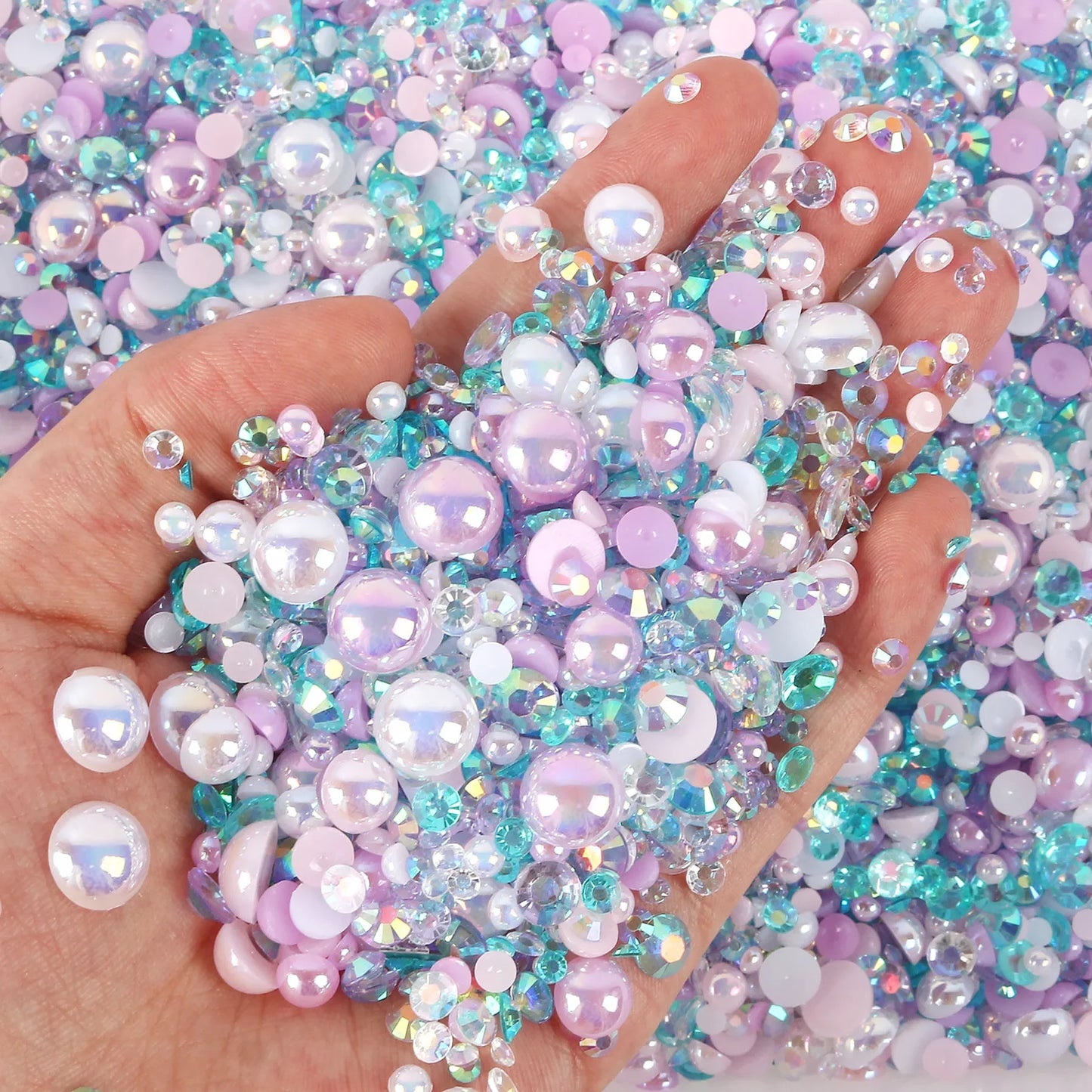 Mixed sizes and colors with Flatback beads