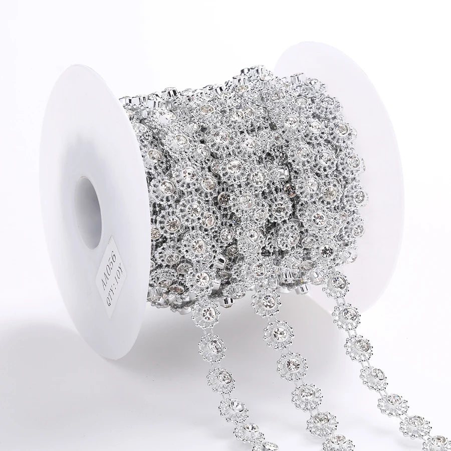 Strass band med runda strass plattor