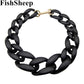 necklace Chunky curb chain matte black color