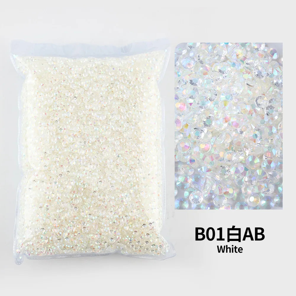 Strass stenar Resin olika Vita nyanser /Silver