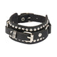 goth punk armband svart läder med nitar i olika motiv