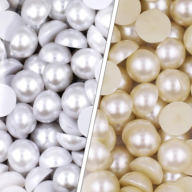 Halvrunda pearls vita/ivory 2-25mm