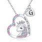 Halsband barn hjärta med unicorn