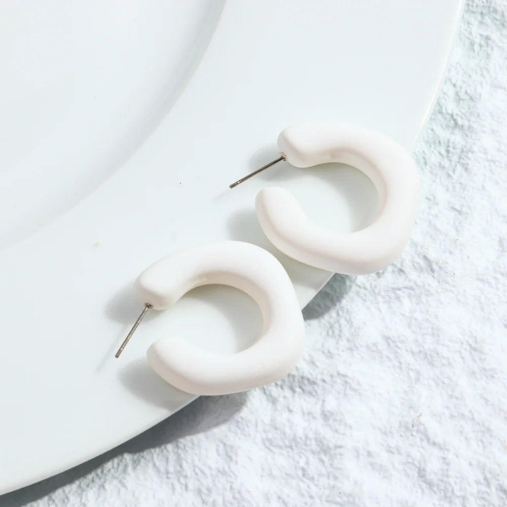 Chunky hoop örhängen i olika färger