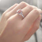Exclusive ring made of genuine silver with pink gemstone Morganite