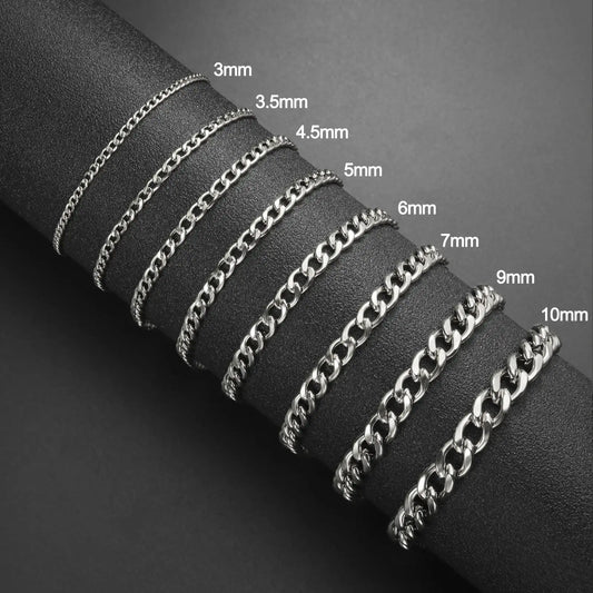 Armband 3-10mm Curb  och Figaro kedja