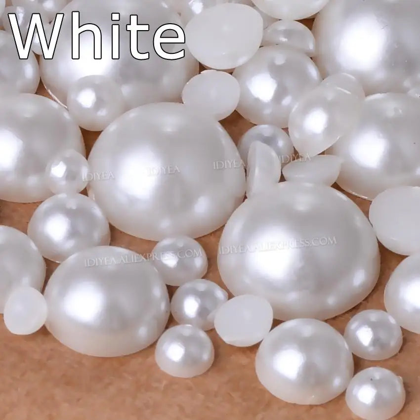 Halvrunda pearls vita/ivory 2-25mm