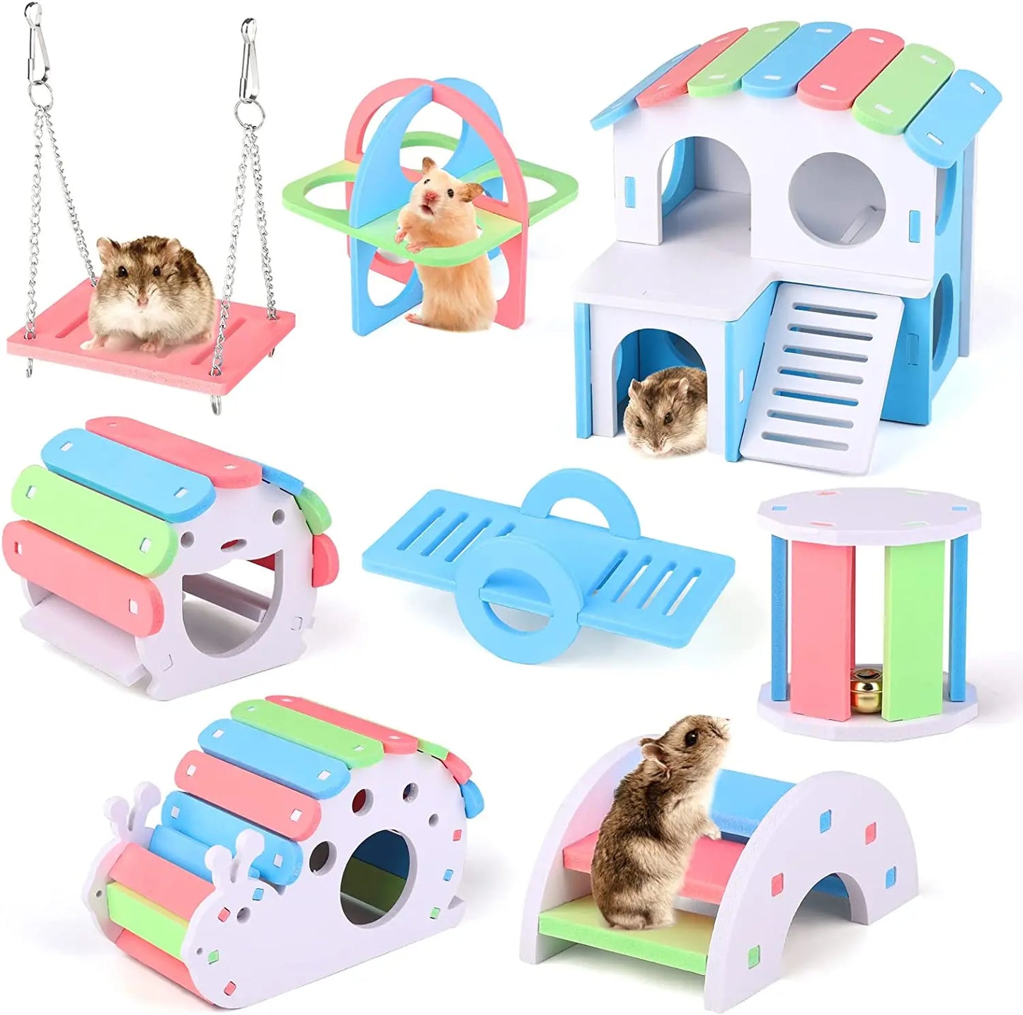 Små hus och lek ställning för hamster